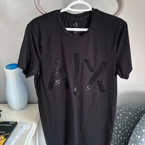 Armani exchange A|X beaded logo t-shirt medium black